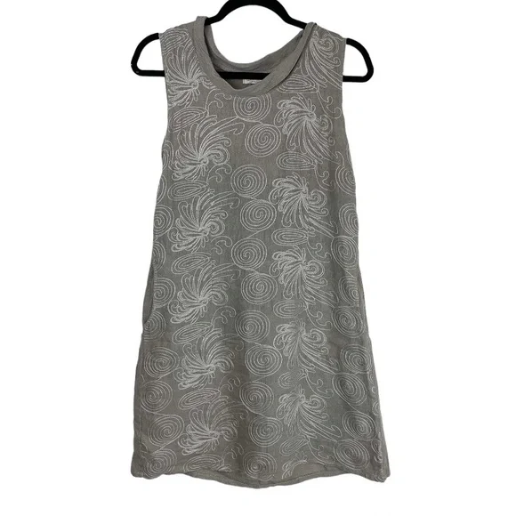 Lina Tomei Dresses Lina Tomei Linen Embroidered Shift Dress Sz
